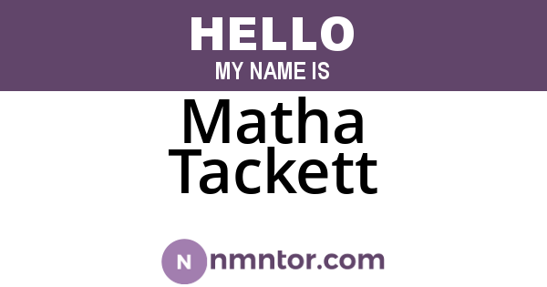 Matha Tackett