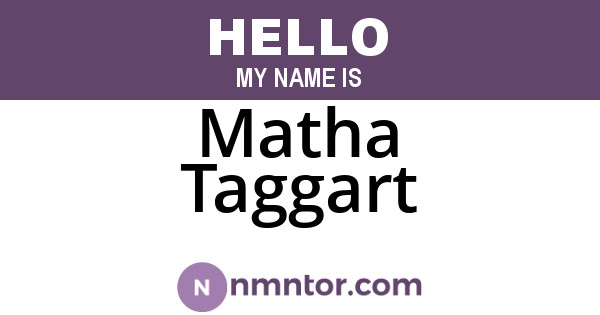 Matha Taggart