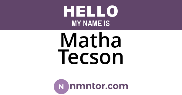 Matha Tecson