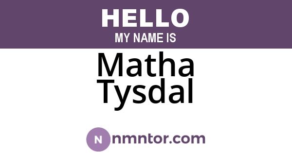 Matha Tysdal