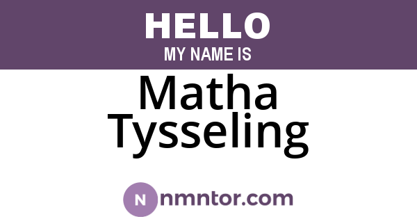 Matha Tysseling
