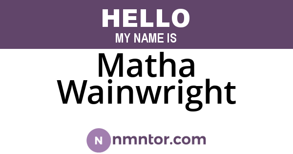 Matha Wainwright