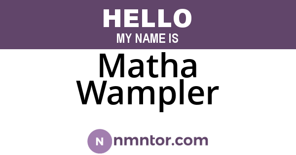 Matha Wampler