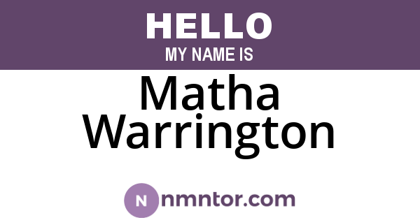 Matha Warrington