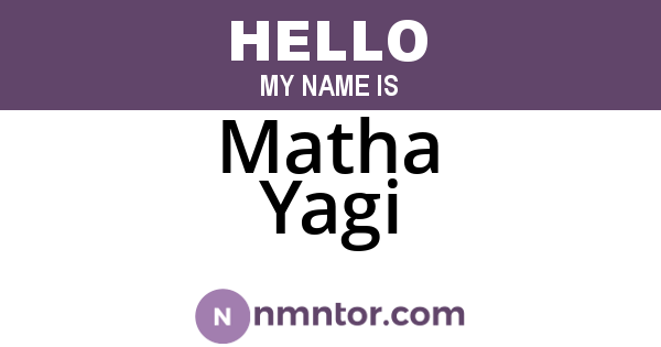 Matha Yagi