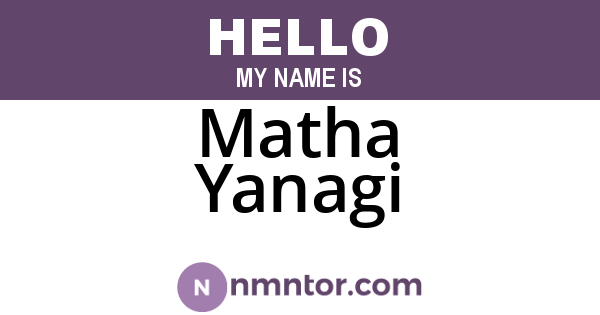Matha Yanagi