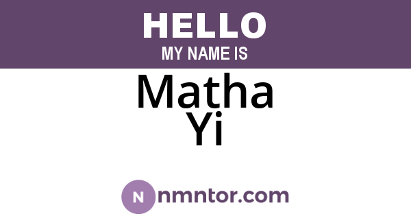 Matha Yi