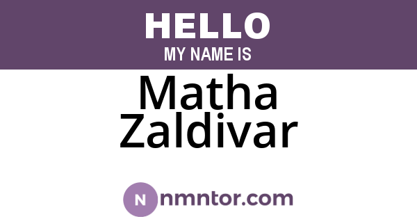 Matha Zaldivar