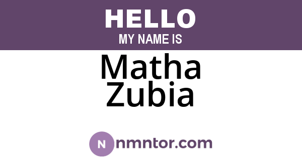 Matha Zubia