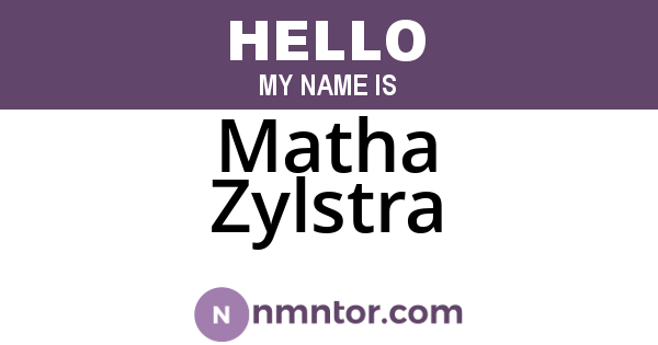 Matha Zylstra