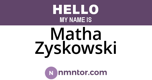 Matha Zyskowski