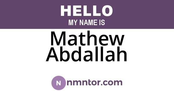 Mathew Abdallah