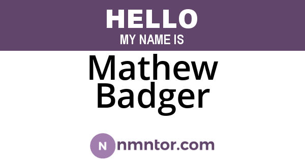 Mathew Badger