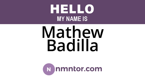 Mathew Badilla