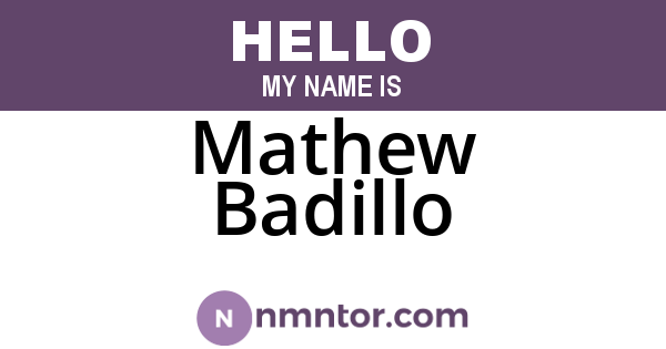 Mathew Badillo