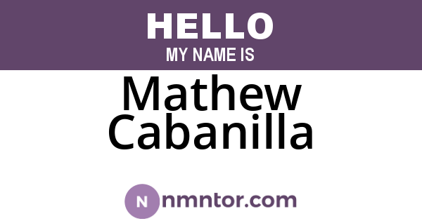 Mathew Cabanilla