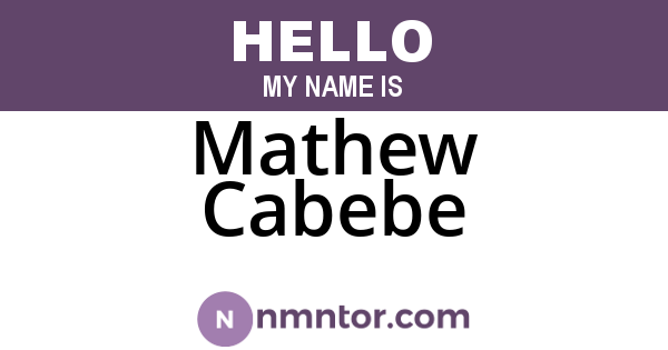 Mathew Cabebe