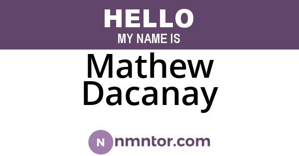 Mathew Dacanay