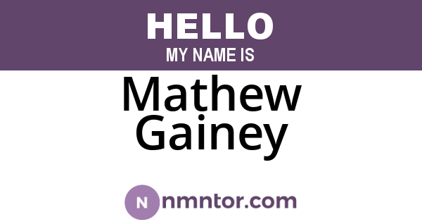 Mathew Gainey