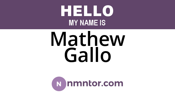 Mathew Gallo