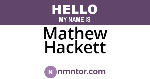 Mathew Hackett