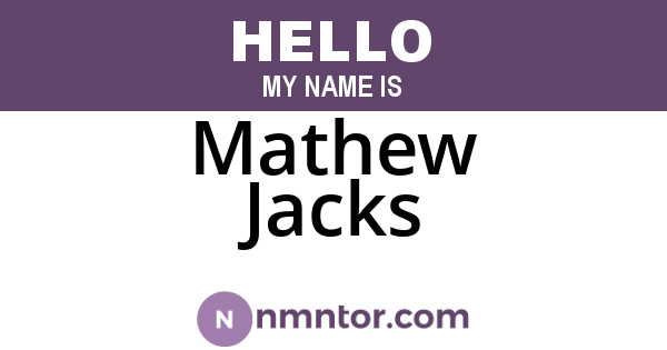 Mathew Jacks