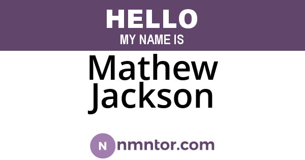 Mathew Jackson