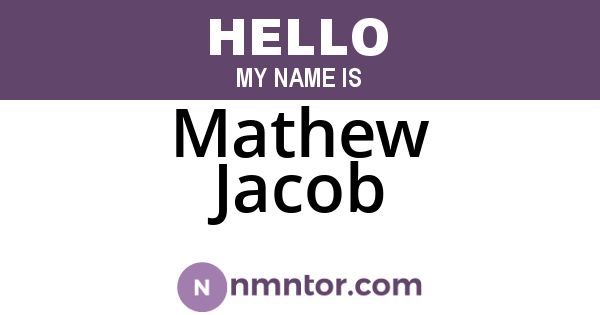 Mathew Jacob
