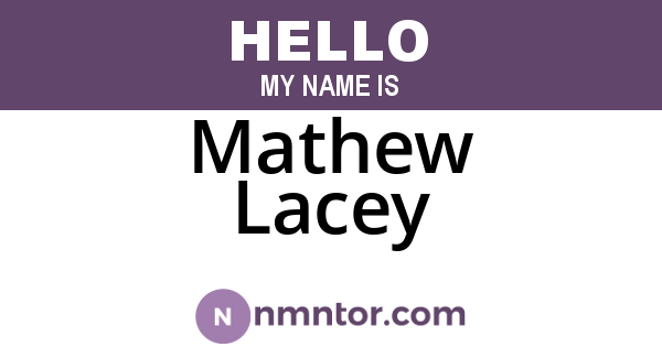 Mathew Lacey