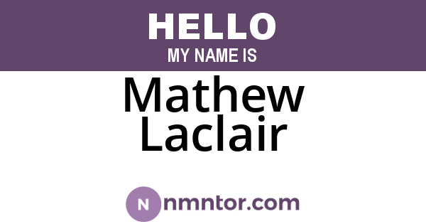 Mathew Laclair
