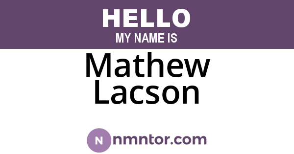 Mathew Lacson