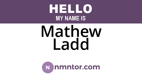 Mathew Ladd