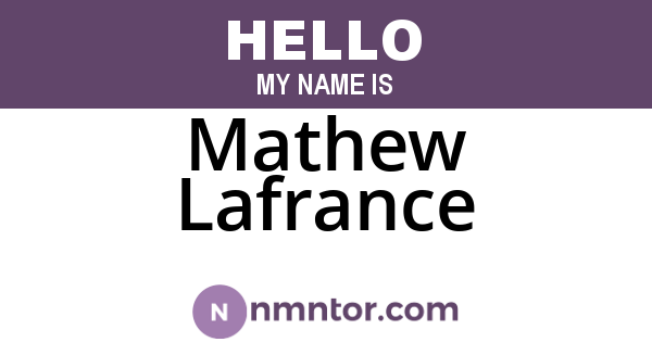 Mathew Lafrance
