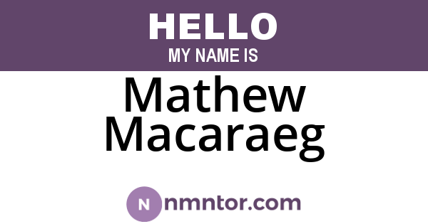 Mathew Macaraeg