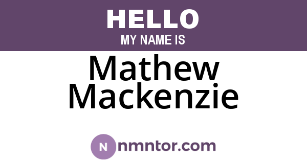 Mathew Mackenzie