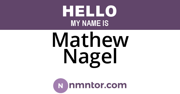 Mathew Nagel