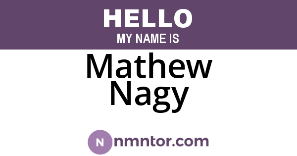 Mathew Nagy