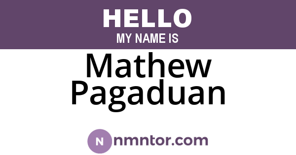 Mathew Pagaduan