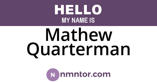 Mathew Quarterman