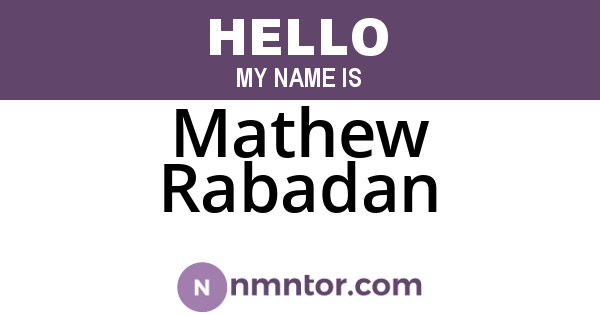 Mathew Rabadan