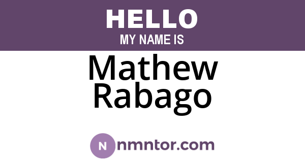 Mathew Rabago