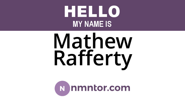 Mathew Rafferty