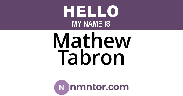 Mathew Tabron