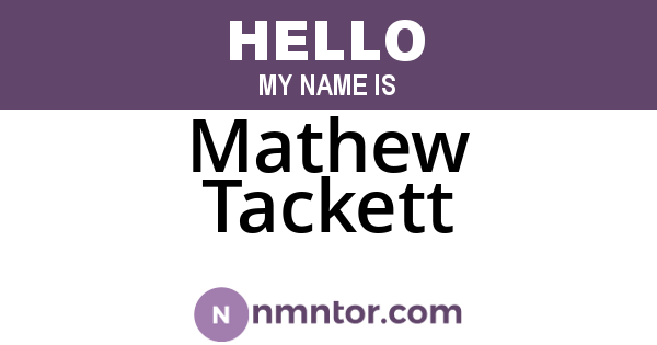 Mathew Tackett