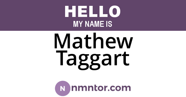 Mathew Taggart