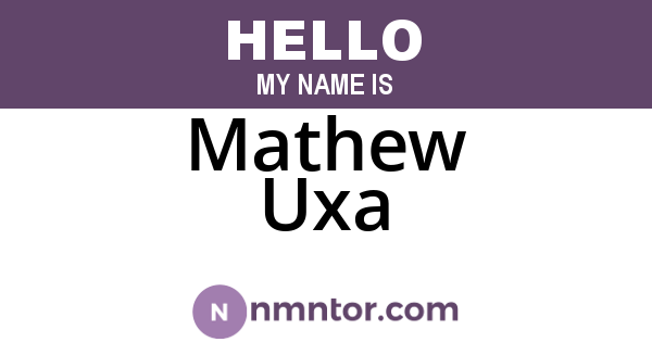 Mathew Uxa