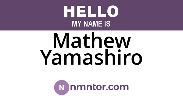 Mathew Yamashiro