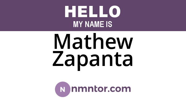 Mathew Zapanta