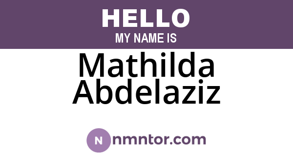 Mathilda Abdelaziz