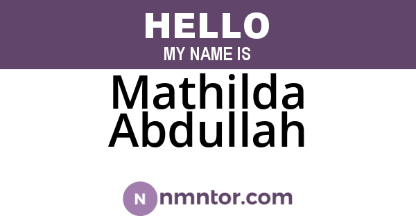 Mathilda Abdullah